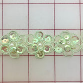 Non-Metallic Trim - 1-inch  Sequined Flower Trim Mint Green